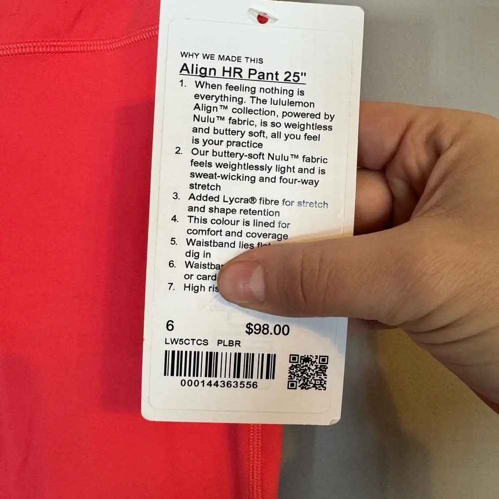 NWT Lululemon Coral Pink Align HR Leggings 25” - Picture 5 of 9